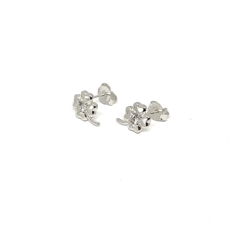 AROS DE PLATA FINA 925 CON DISEÑO DE TRE BOL Y CIRCON - 2