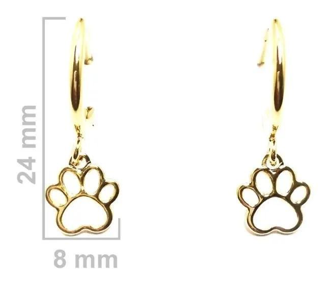 AROS ARGOLLA CON DISEÑO DE HUELLA ENCHAPADOS EN ORO 18 K - 3