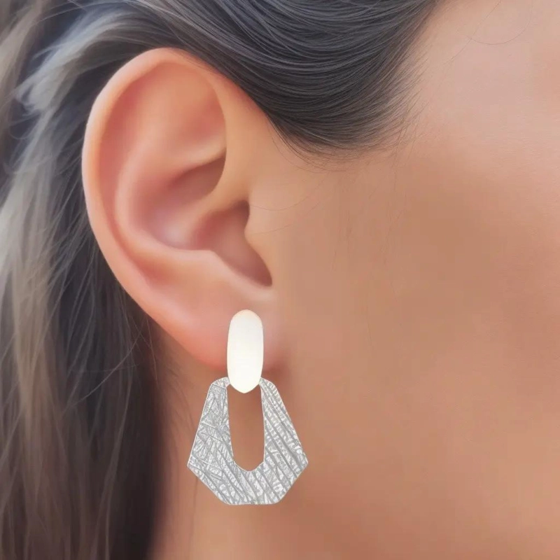 AROS SATINADOS DE PLATA FINA 925 CON DISEÑO ELEGANTE - 4