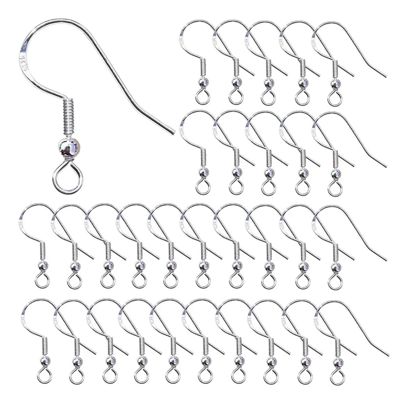 PACK DE 200 GANCHOS PARA AROS DE PLATA FINA 925 ESTILO HIPPIE - 1