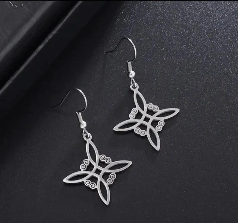 AROS DE ACERO CON DISEÑO DE NUDO DE BRUJA PARA PROTECCION PERSONAL - 5