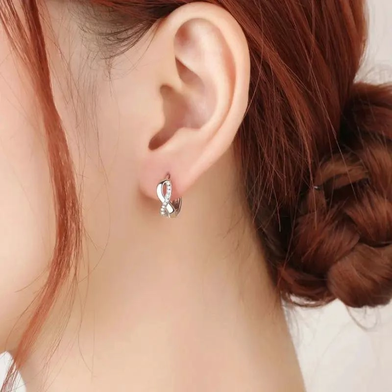 PENDIENTES DE PLATA 925 CON DISEÑO INFINITO PARA MUJER - 5