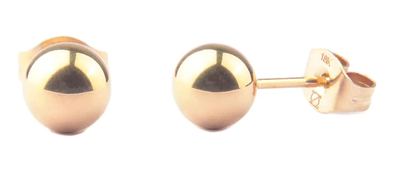 AROS BALIN DE 6MM EN ORO LAMINADO 18K PARA USO DIARIO - 1