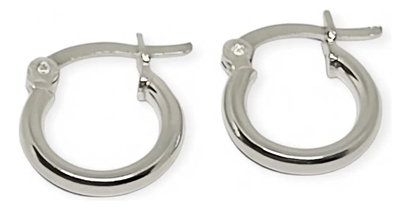 AROS ARGOLLAS DE PLATA FINA 925 DE 12 MM DE DIAMETRO - 1