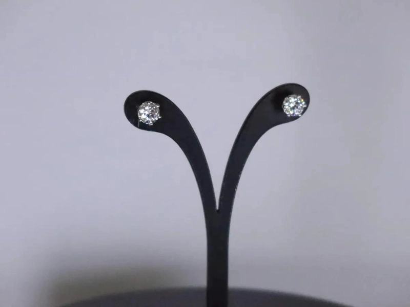 AROS DE PLATA 925 CON DIAMANTES MOISSANITA DE 1 QUILATE PUNTO DE LUZ - 5