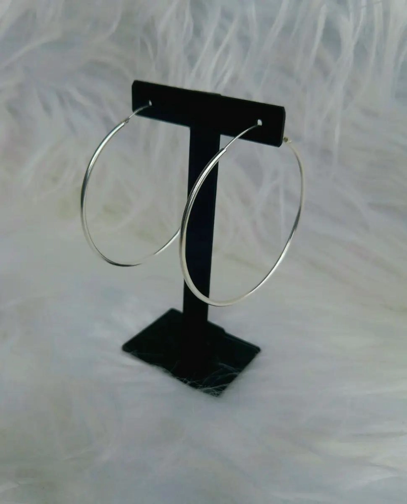 AROS ARGOLLAS GRANDES PARA MUJER EN PLATA ITALIANA LEY 925 DE 50 MM - 3