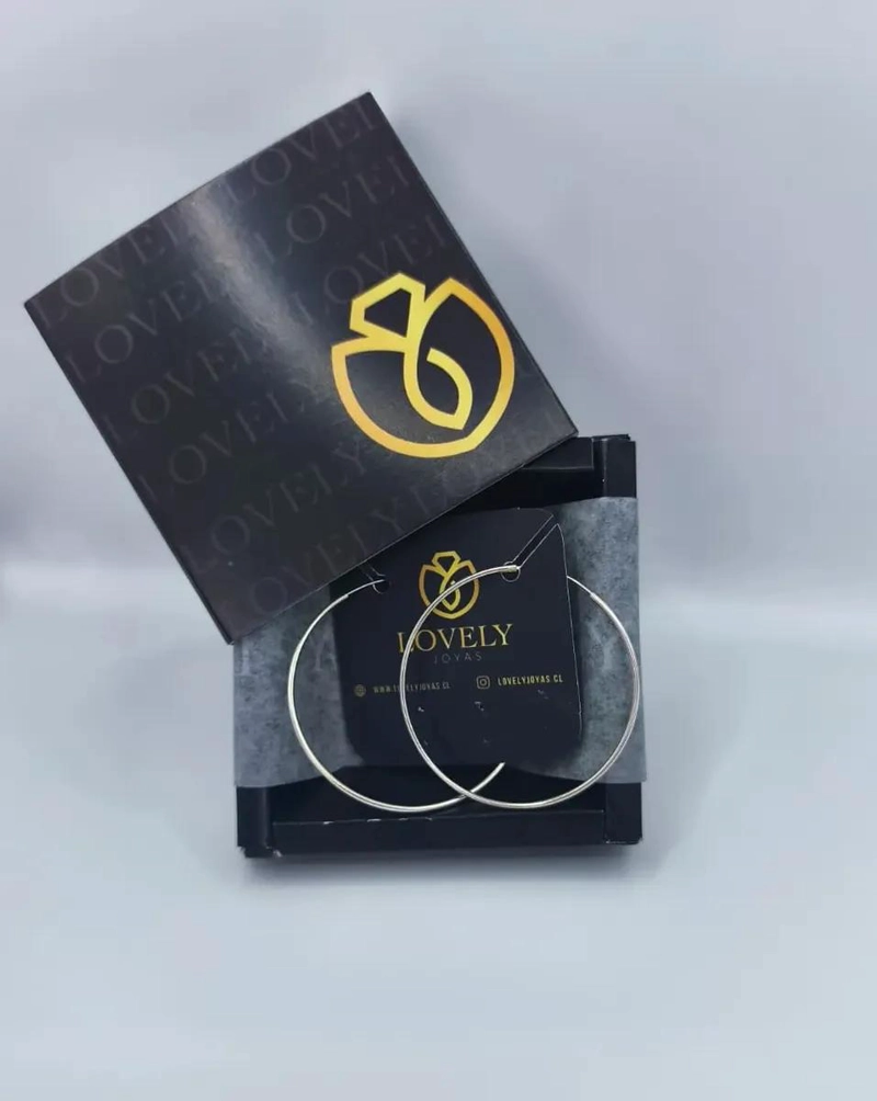 AROS ARGOLLAS GRANDES PARA MUJER EN PLATA ITALIANA LEY 925 DE 50 MM - 5