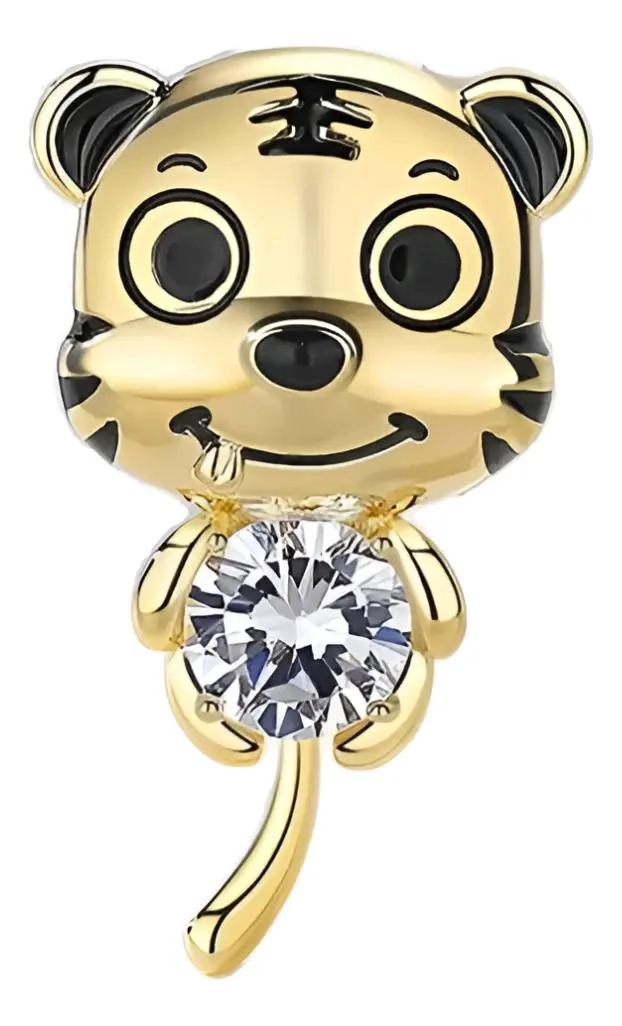 AROS DORADOS CON DISEÑO DE GATO Y CIRCONES BRILLANTES - 2