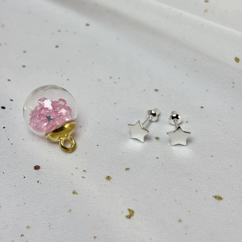AROS DE PLATA 925 PARA NIÑA CON TOPE DE SEGURIDAD - 2