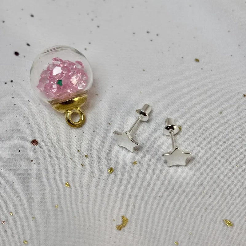 AROS DE PLATA 925 PARA NIÑA CON TOPE DE SEGURIDAD - 3