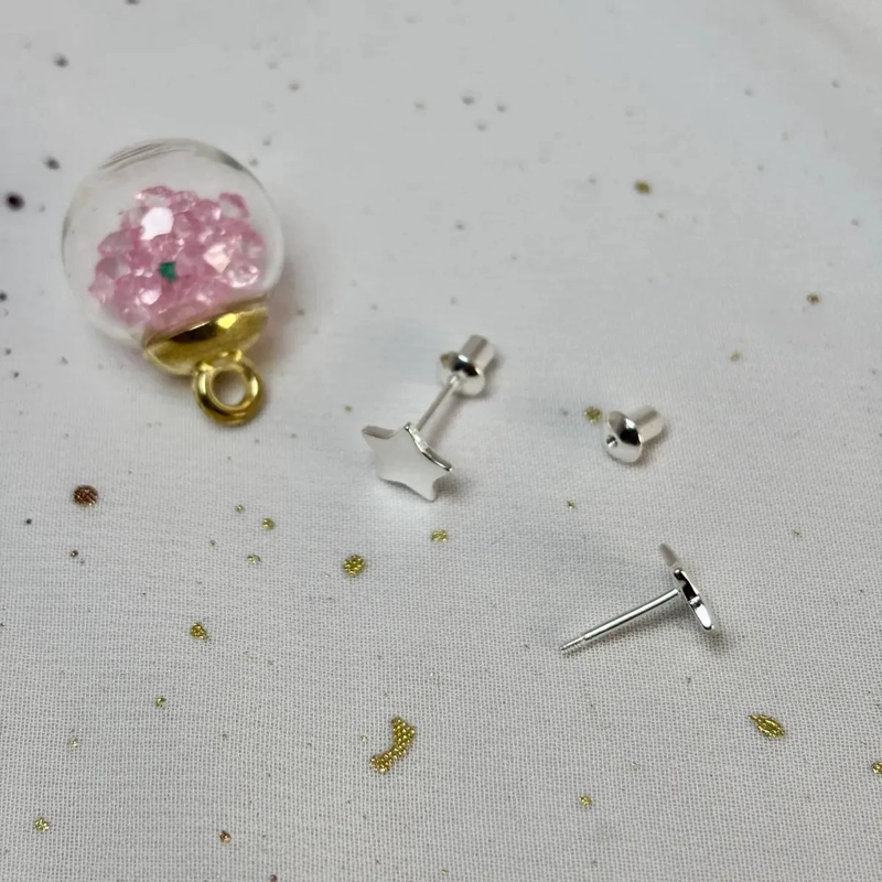 AROS DE PLATA 925 PARA NIÑA CON TOPE DE SEGURIDAD - 4