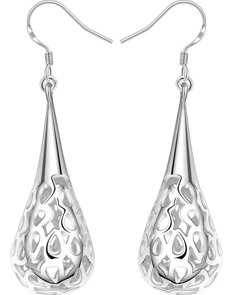 PENDIENTES DE PLATA 925 CON DISEÑO DE GOTA PARA MUJER - 1