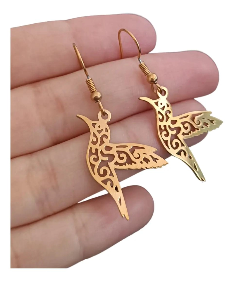 AROS DE COLIBRI EN ACERO INOXIDABLE PARA MUJER - 2