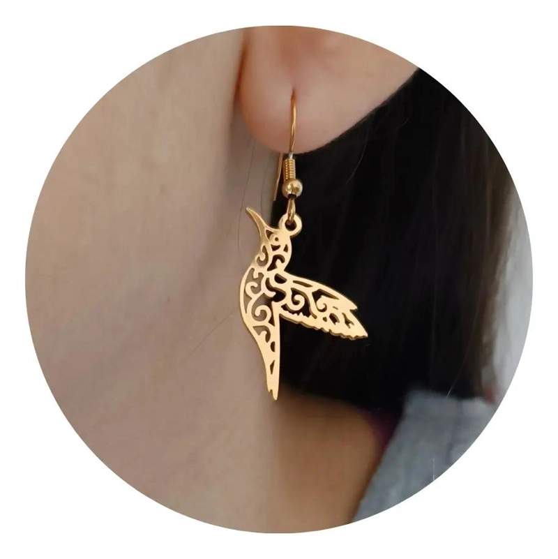AROS DE COLIBRI EN ACERO INOXIDABLE PARA MUJER - 3