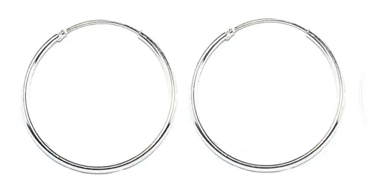 AROS ARGOLLA DE PLATA FINA 925 DE 25 MM DE DIAMETRO - 1