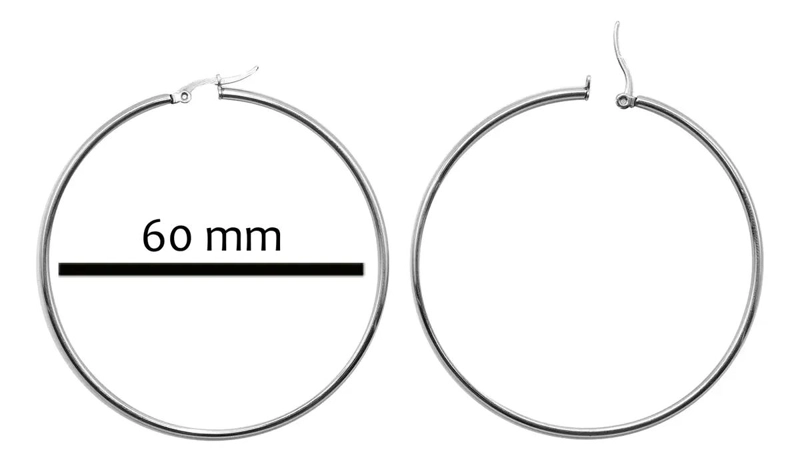AROS ARGOLLA DE ACERO QUIRURGICO TAMAÑO 60 MM PARA USO DIARIO - 5