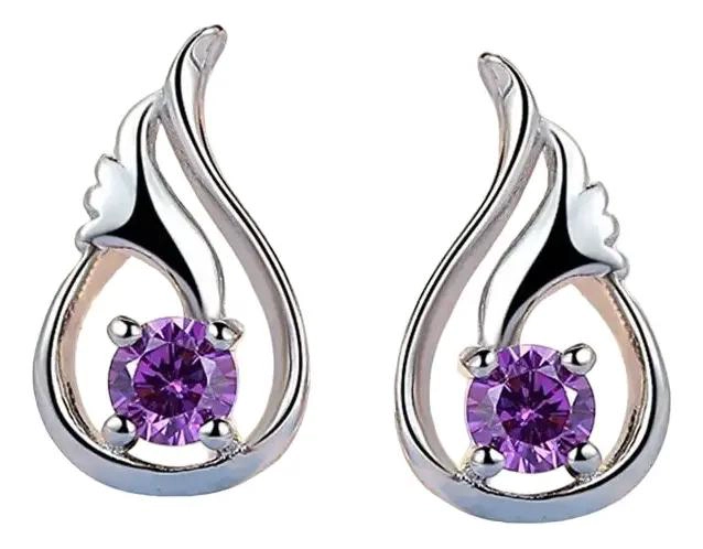 AROS CON DISEÑO DE ALAS DE ANGEL EN PLATA ESTERLINA - 1