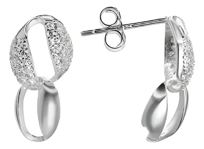 AROS DE PLATA 925 ELEGANTES PARA NOVIA O FIESTA - 1