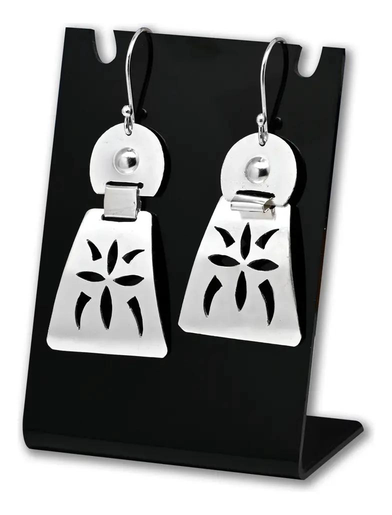 AROS DE PLATA CON DISEÑO TRADICIONAL MAPUCHE ELEGANTE Y DETALLADO - 1