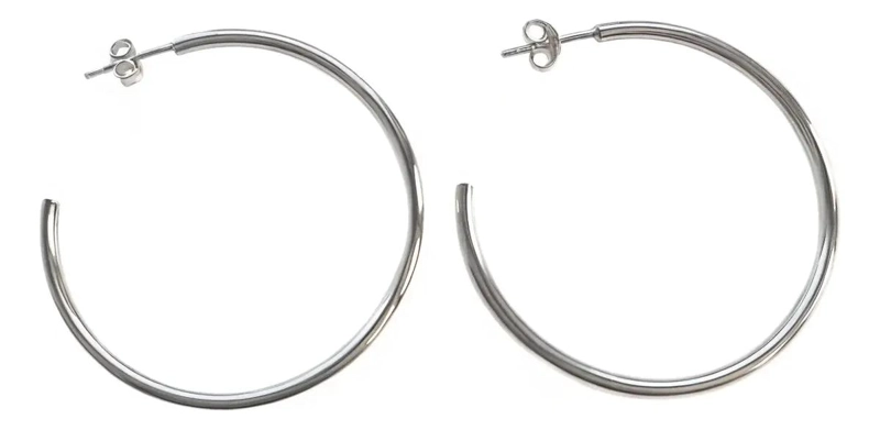 AROS ARGOLLA DE PLATA FINA 925 CON DIAMETRO DE 40 MM - 2