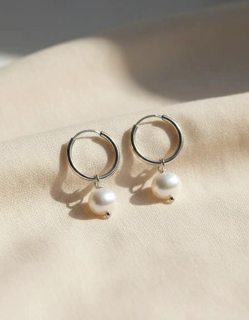 AROS ARGOLLA CON PERLA DE RIO Y PLATA FINA 925 DE ALTA CALIDAD - 2