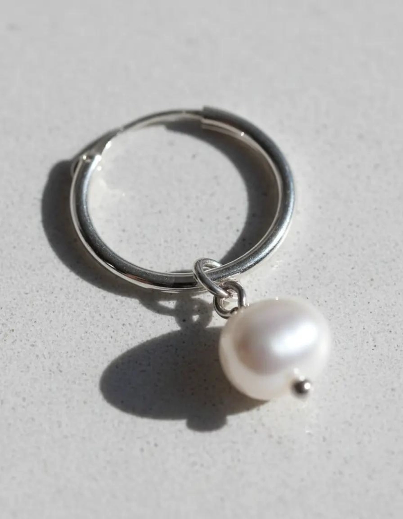 AROS ARGOLLA CON PERLA DE RIO Y PLATA FINA 925 DE ALTA CALIDAD - 3