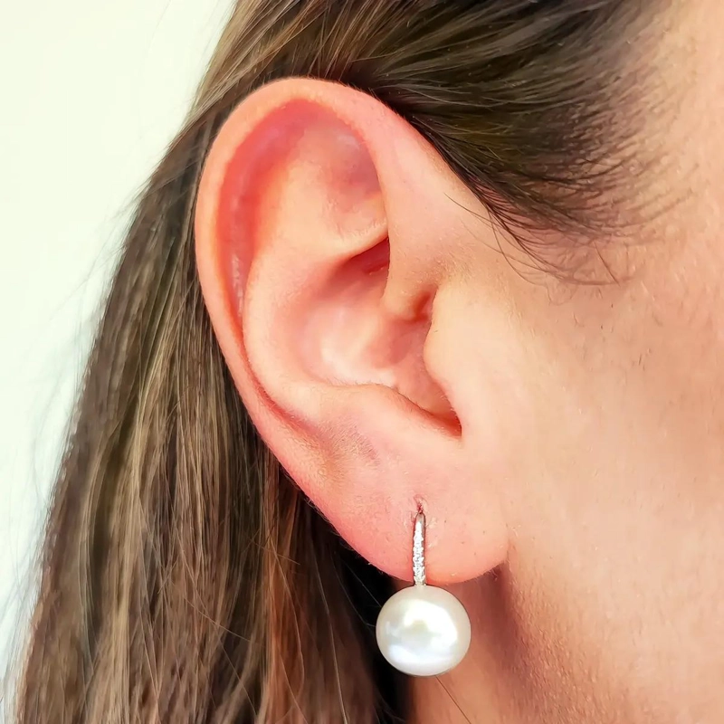 AROS ARGOLLA CON BISAGRA Y PERLA NATURAL DE RIO DE 10MM EN PLATA FINA 925 - 2
