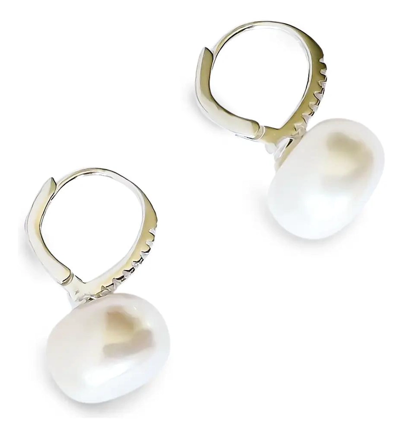 AROS ARGOLLA CON BISAGRA Y PERLA NATURAL DE RIO DE 10MM EN PLATA FINA 925 - 3