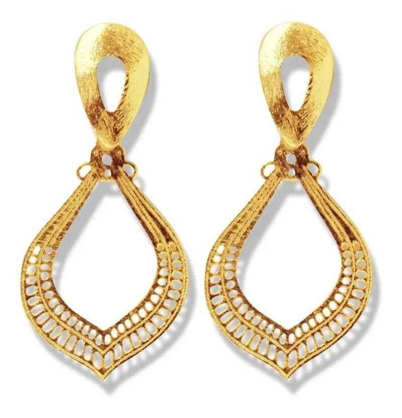 AROS ELEGANTES CON BAÑO DE ORO DE 18 QUILATES PARA MUJER - 1