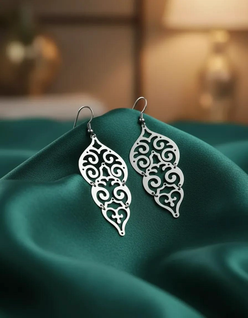 AROS DE PLATA FINA CON DISEÑO ELEGANTE Y MODERNO PARA MUJER - 3