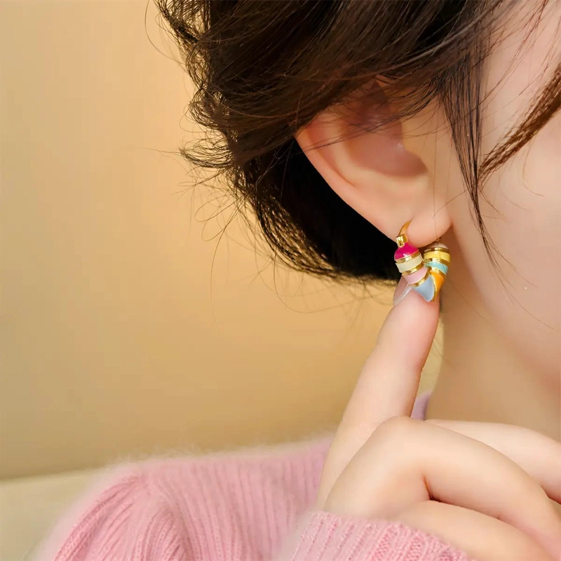PENDIENTES DE BOTON CON DISEÑO DE CORAZON EN METAL ELEGANTE - 2