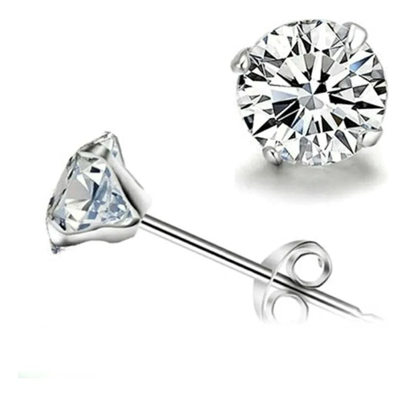 AROS DE PLATA 925 CON CRISTAL DE 8MM PARA MUJER - 2
