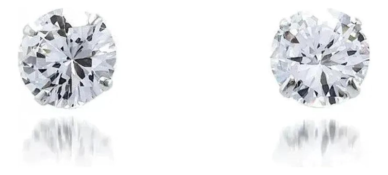 AROS DE PLATA 925 CON CRISTAL DE 8MM PARA MUJER - 4