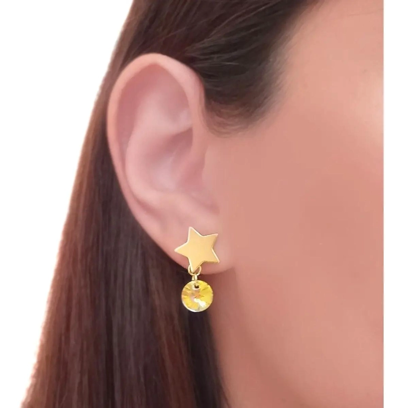 AROS CON CRISTAL AUSTRIACO AURORE BOREALE Y ENCHAPADO EN ORO 18K - 3