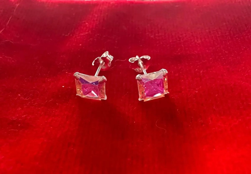 AROS DE PLATA ITALIANA CON CIRCONIA DE 6MM EN VARIOS COLORES PARA MUJER - 4