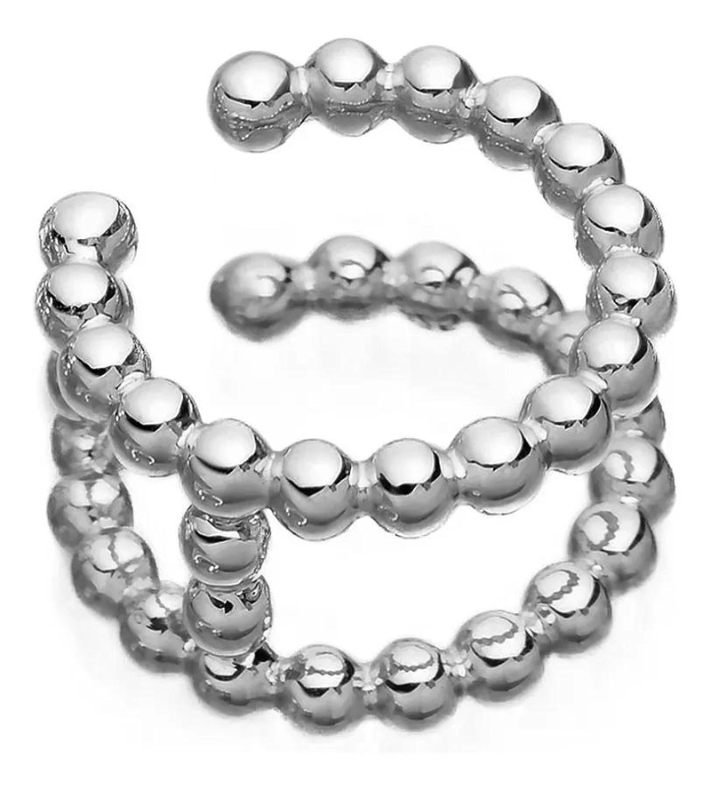 ARGOLLA DOBLE ESFERA A PRESION EN PLATA 925 PARA HOMBRE Y MUJER - 1