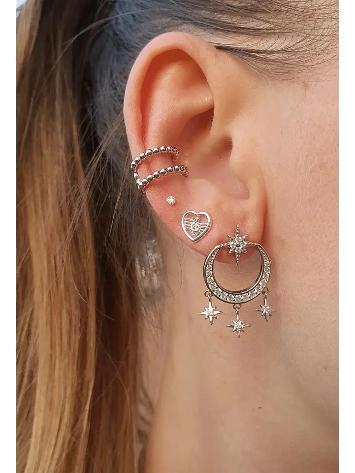 ARGOLLA DOBLE ESFERA A PRESION EN PLATA 925 PARA HOMBRE Y MUJER - 2