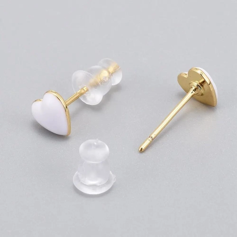 AROS DELICADOS CON DISEÑO DE CORAZON EN BAÑO DE ORO PARA DAMAS - 2