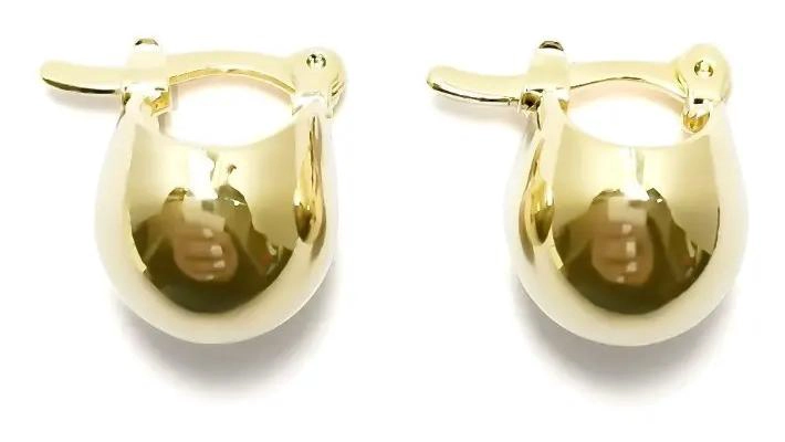 AROS ARGOLLA BOMBE  CON ACABADO LISO ENCHAPADO EN ORO 18K - 1