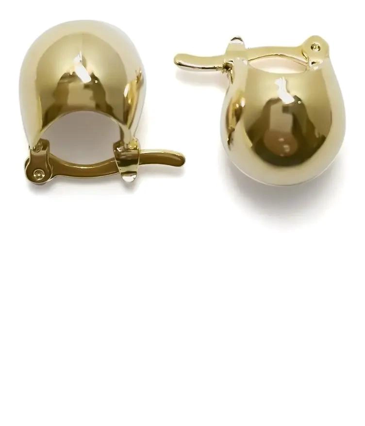 AROS ARGOLLA BOMBE  CON ACABADO LISO ENCHAPADO EN ORO 18K - 2