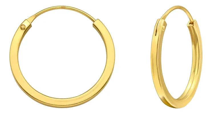 ARGOLLAS DORADAS LISAS HIPOALERGE NICAS PARA HOMBRE Y MUJER 25 MM - 1