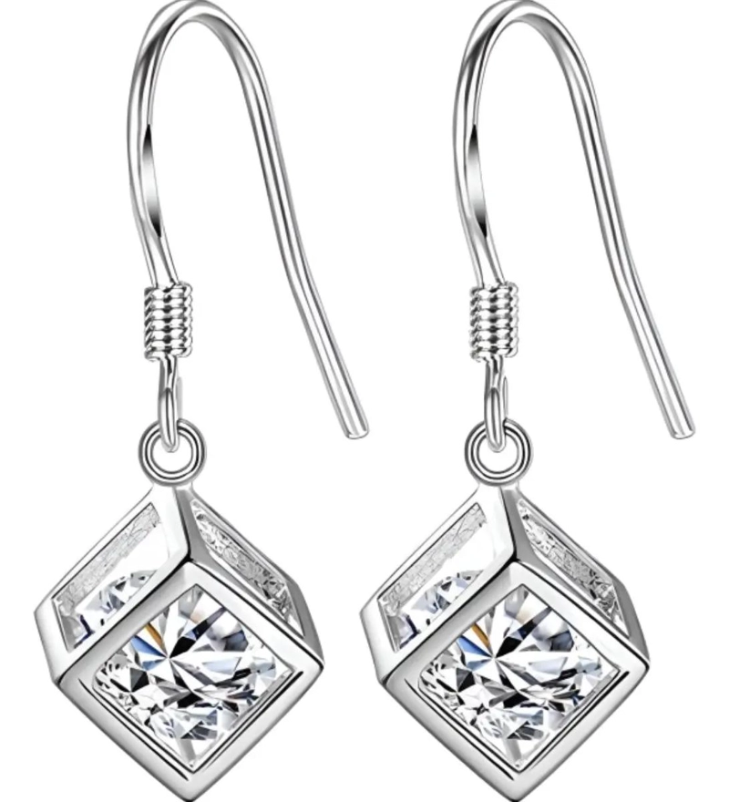 PENDIENTES DE PLATA 925 PARA MUJER DISEÑO ARGOLLA ELEGANTE - 1