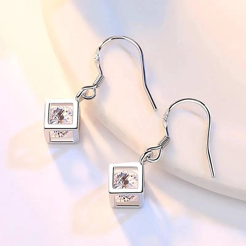 PENDIENTES DE PLATA 925 PARA MUJER DISEÑO ARGOLLA ELEGANTE - 2