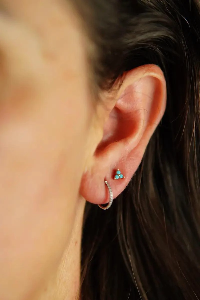 ARGOLLAS DE TITANIO CON ZIRCONIA PLATEADA DE 10 MM Y CALIBRE 16G - 3
