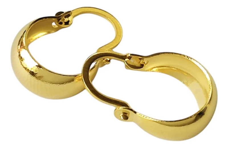 AROS ARGOLLA MINI ENCHAPADOS EN ORO 18K CON DISEÑO ELEGANTE - 1