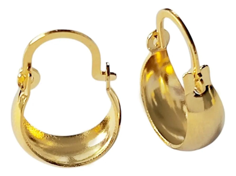 AROS ARGOLLA MINI ENCHAPADOS EN ORO 18K CON DISEÑO ELEGANTE - 2