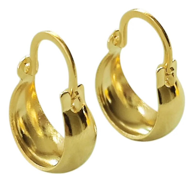 AROS ARGOLLA MINI ENCHAPADOS EN ORO 18K CON DISEÑO ELEGANTE - 3
