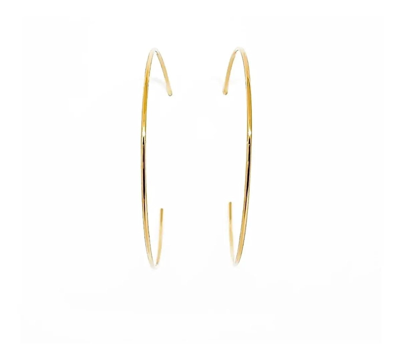 AROS ARGOLLAS GRANDES DE 60MM CON ACABADO EN ORO 18K - 1