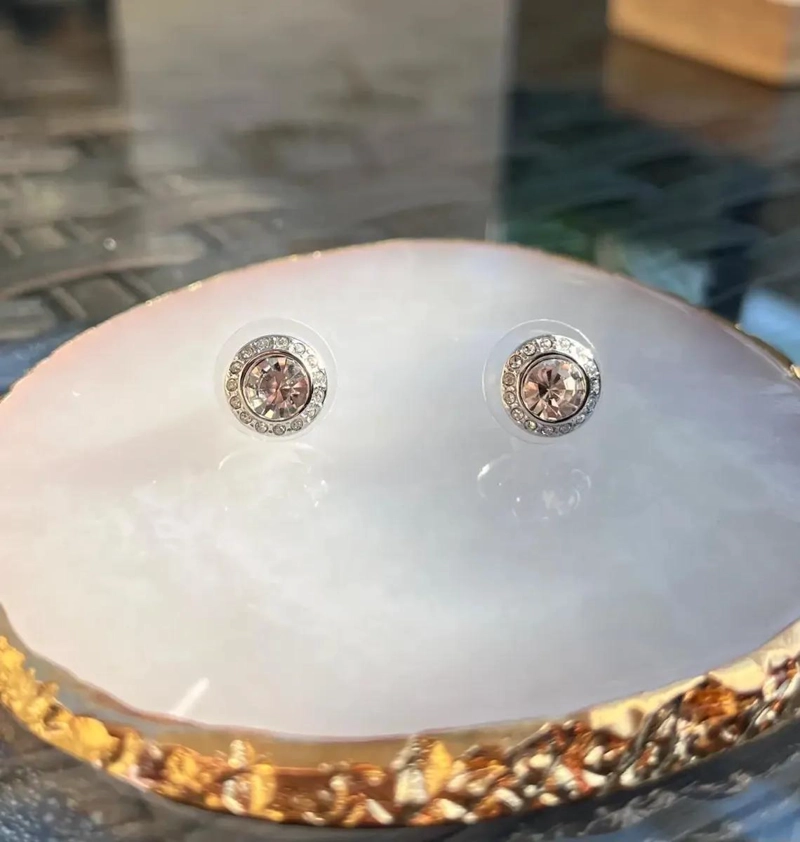 AROS DELICADOS CON RECUBRIMIENTO EN RODIO Y CRISTALES BRILLANTES - 3