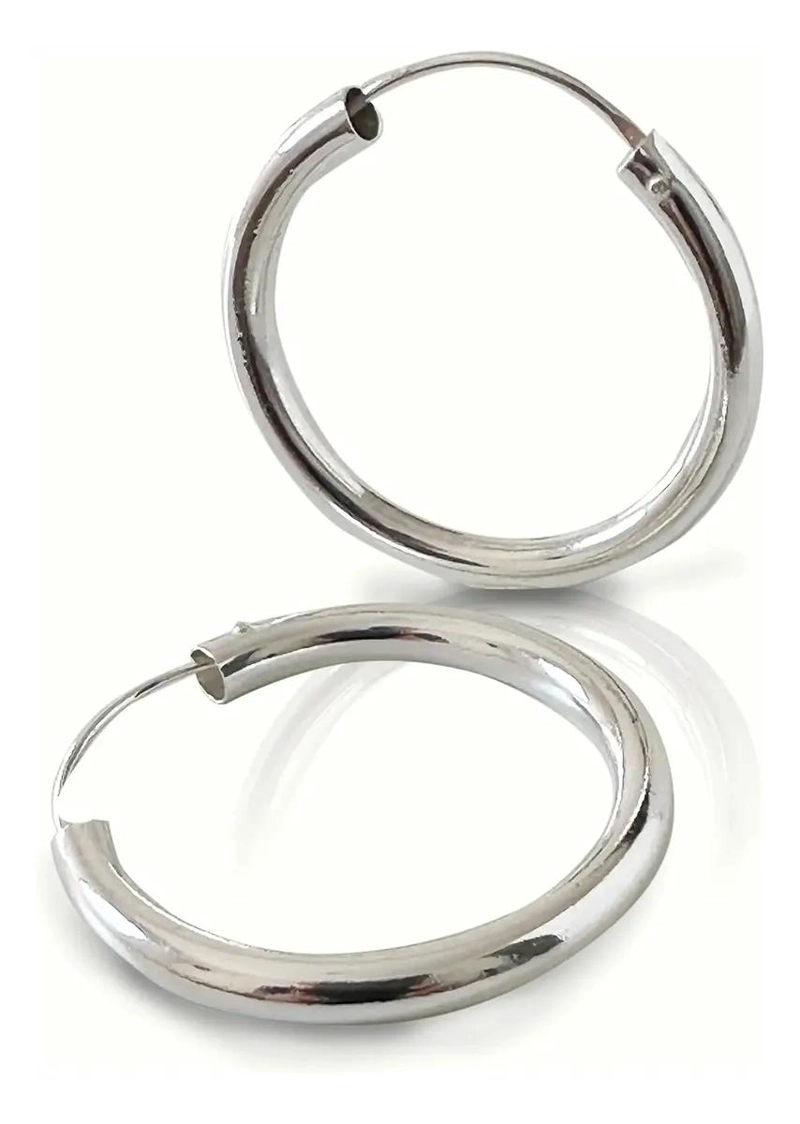 AROS ARGOLLA DE PLATA FINA 925 CON DISEÑO CLASICO Y ELEGANTE - 1